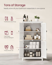 Freestanding Storage Cabinet with 4 Doors and Adjustable Shelves for Home Organisation by Vasagle