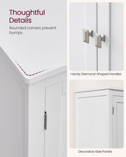 Freestanding Storage Cabinet with 4 Doors and Adjustable Shelves for Home Organisation by Vasagle