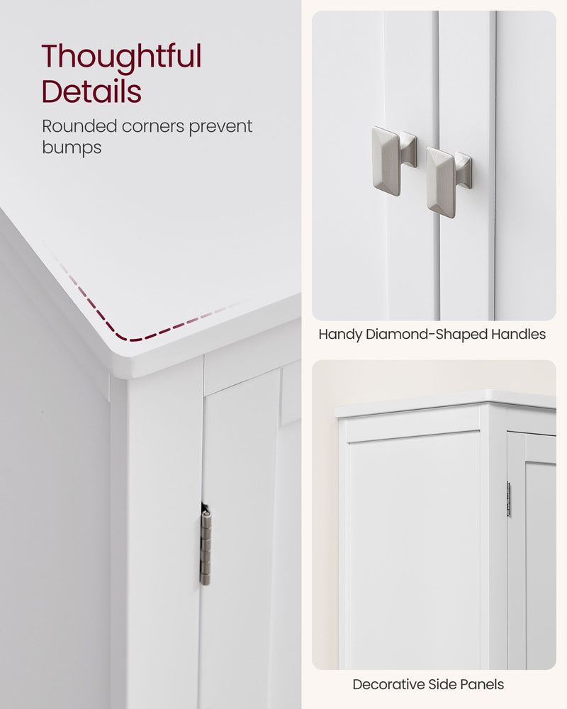 Freestanding Storage Cabinet with 4 Doors and Adjustable Shelves for Home Organisation by Vasagle