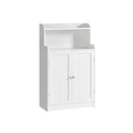 White Bathroom Storage Cabinet with Double Doors and Adjustable Shelf by Vasagle