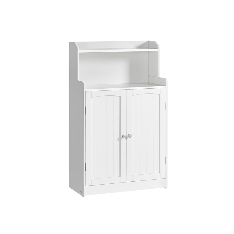 White Bathroom Storage Cabinet with Double Doors and Adjustable Shelf by Vasagle
