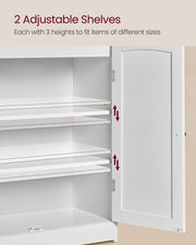 White Bathroom Storage Cabinet with Double Doors and Adjustable Shelf by Vasagle