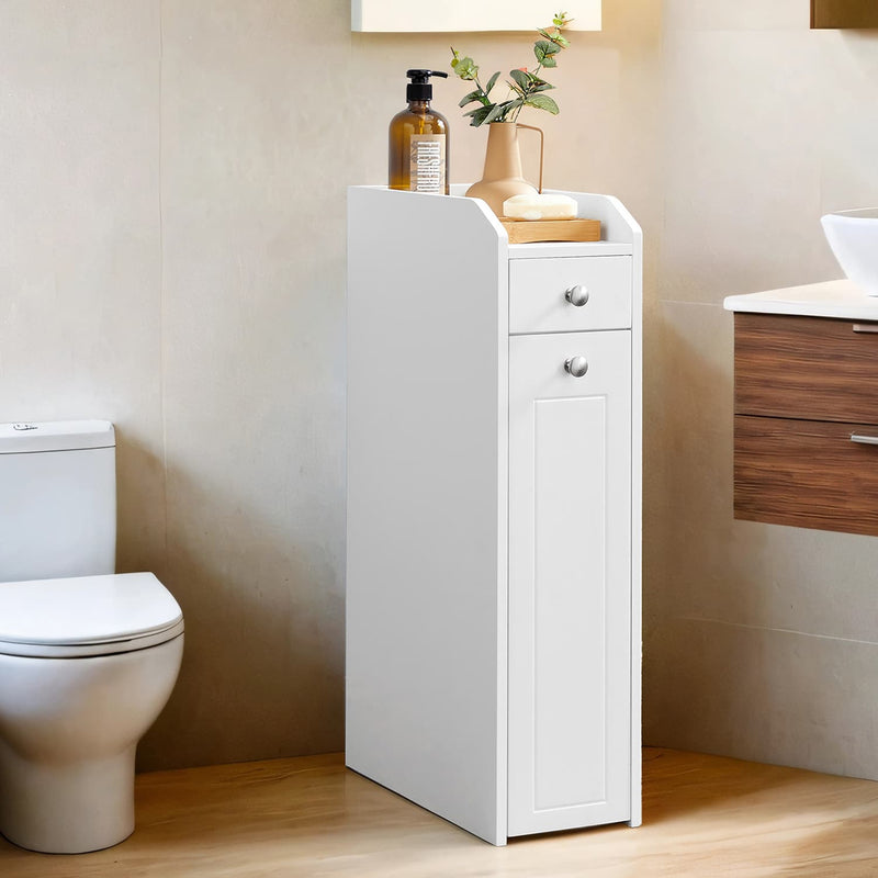 Slim Bathroom Storage Cabinet with Shelves for Small Spaces and Toiletries by Vasagle