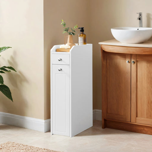 Slim Bathroom Storage Cabinet with Shelves for Small Spaces and Toiletries by Vasagle