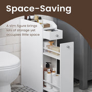 Slim Bathroom Storage Cabinet with Shelves for Small Spaces and Toiletries by Vasagle