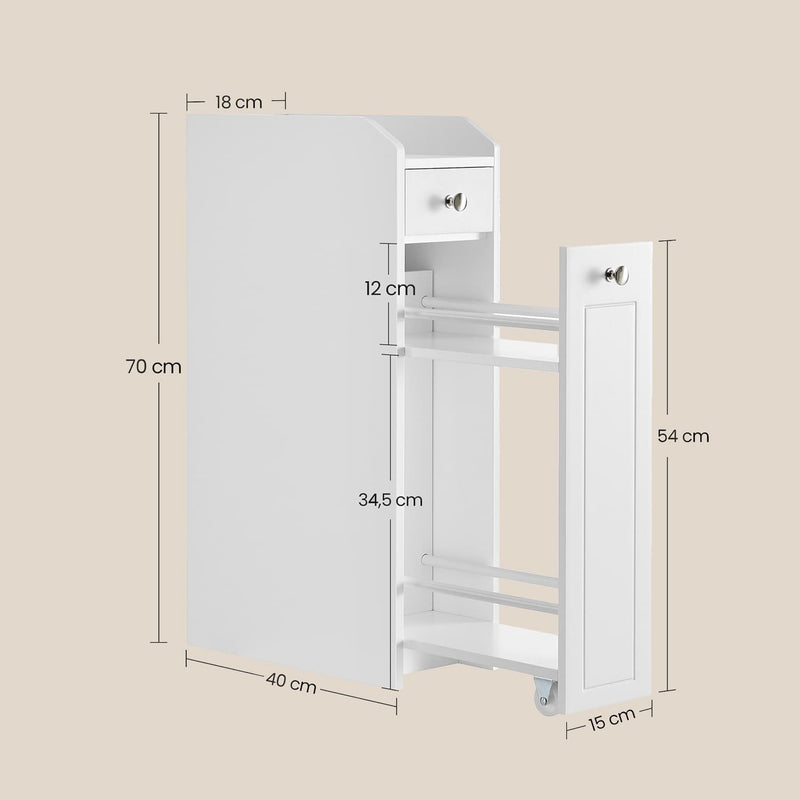 Slim Bathroom Storage Cabinet with Shelves for Small Spaces and Toiletries by Vasagle