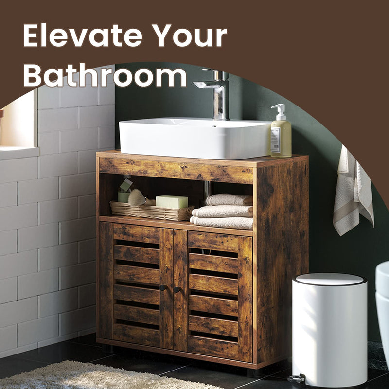 Under Sink Bathroom Cabinet with Storage Shelves Vanity Unit for Small Spaces by Vasagle