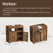 Under Sink Bathroom Cabinet with Storage Shelves Vanity Unit for Small Spaces by Vasagle