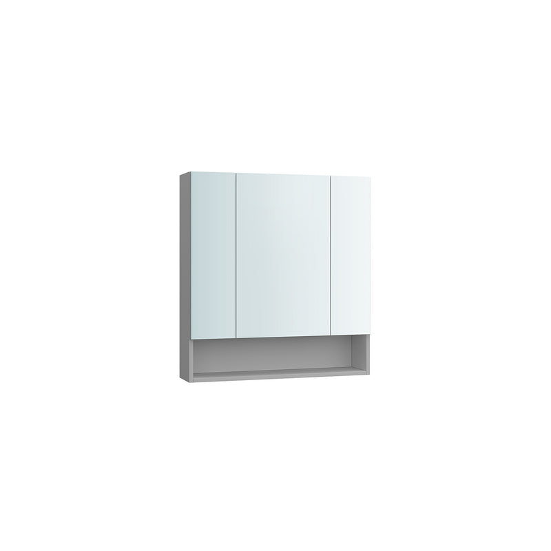 Dove Grey Bathroom Mirror Cabinet Wall Mounted Storage with Shelf and Mirror by Vasagle