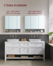 Dove Grey Bathroom Mirror Cabinet Wall Mounted Storage with Shelf and Mirror by Vasagle
