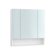 White Bathroom Mirror Cabinet 70 cm Wide with Open Shelves Wall Mounted by Vasagle
