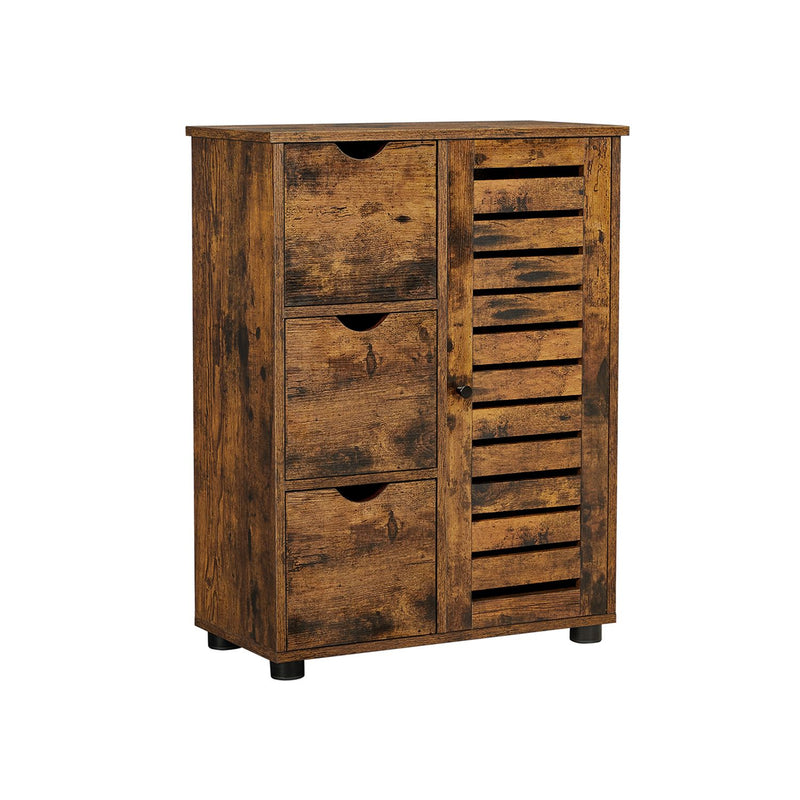 Freestanding Bathroom Floor Cabinet with Adjustable Shelf and Drawer Storage by Vasagle