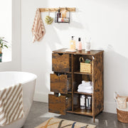 Freestanding Bathroom Floor Cabinet with Adjustable Shelf and Drawer Storage by Vasagle