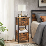 Rustic Brown Bathroom Storage Cabinet with 2 Drawers and Shelves for Organised Space by Vasagle