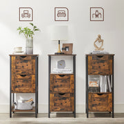 Rustic Brown Bathroom Storage Cabinet with 2 Drawers and Shelves for Organised Space by Vasagle
