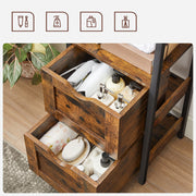 Rustic Brown Bathroom Storage Cabinet with 2 Drawers and Shelves for Organised Space by Vasagle
