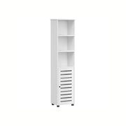 Cloud White Bathroom Floor Cabinet with Open Shelves for Storage and Organisation by Vasagle