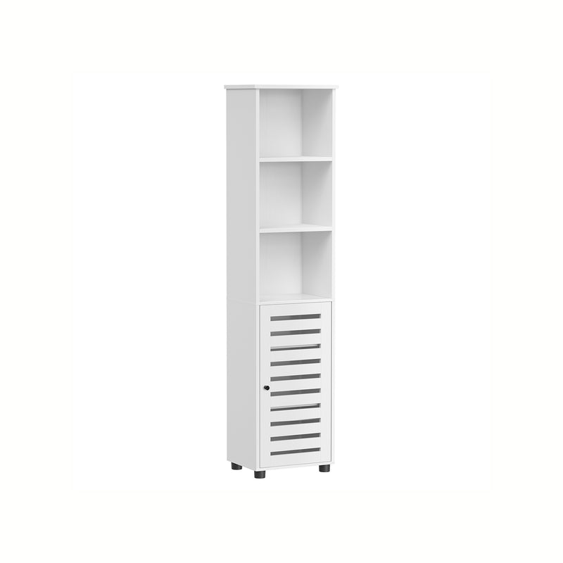 Cloud White Bathroom Floor Cabinet with Open Shelves for Storage and Organisation by Vasagle