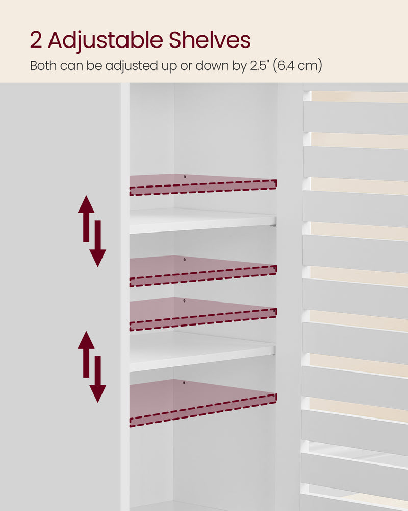 Cloud White Bathroom Floor Cabinet with Open Shelves for Storage and Organisation by Vasagle