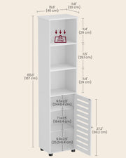 Cloud White Bathroom Floor Cabinet with Open Shelves for Storage and Organisation by Vasagle