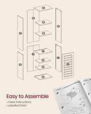 Cloud White Bathroom Floor Cabinet with Open Shelves for Storage and Organisation by Vasagle