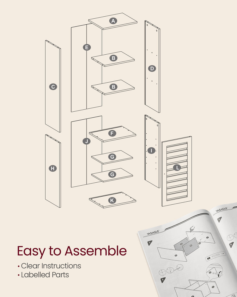 Cloud White Bathroom Floor Cabinet with Open Shelves for Storage and Organisation by Vasagle