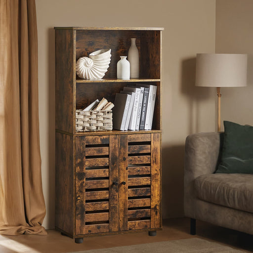 Freestanding Kitchen Storage Cabinet with Double Doors and Adjustable Shelves by Vasagle