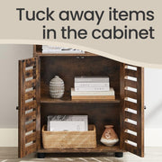 Freestanding Kitchen Storage Cabinet with Double Doors and Adjustable Shelves by Vasagle