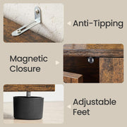 Freestanding Kitchen Storage Cabinet with Double Doors and Adjustable Shelves by Vasagle