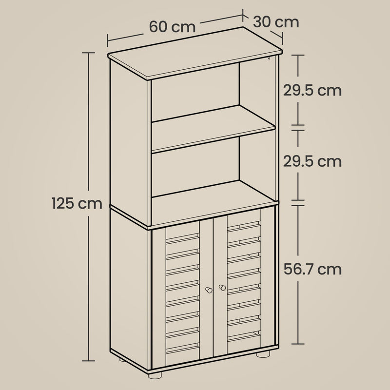 Freestanding Kitchen Storage Cabinet with Double Doors and Adjustable Shelves by Vasagle