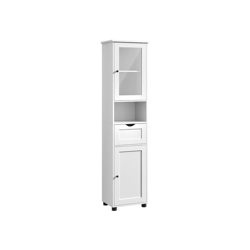 White Freestanding Bathroom Cabinet with Open Shelf for Storage and Organisation by Vasagle