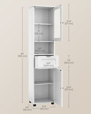 White Freestanding Bathroom Cabinet with Open Shelf for Storage and Organisation by Vasagle