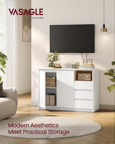 Modern Sideboard Cabinet with Adjustable Shelf and Storage Drawers for Dining Room by Vasagle
