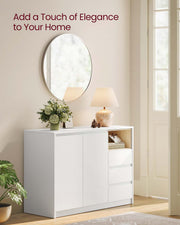 Modern Sideboard Cabinet with Adjustable Shelf and Storage Drawers for Dining Room by Vasagle