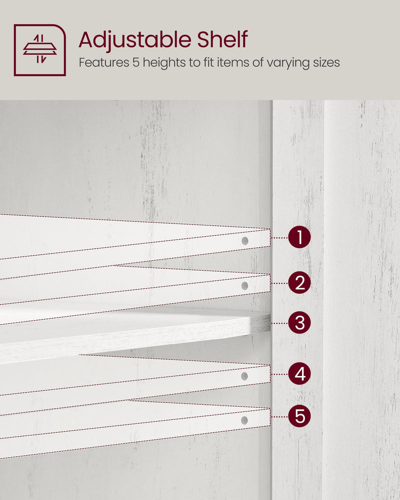 Rustic White and Honey Brown Storage Sideboard with Drawer for Dining Room by Vasagle