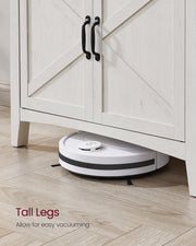 Rustic White and Honey Brown Storage Sideboard with Drawer for Dining Room by Vasagle