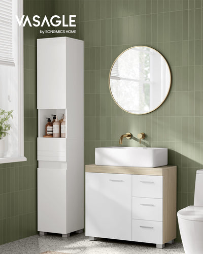 Under Sink Bathroom Storage Cabinet with 3 Drawers Space Saving Design by Vasagle