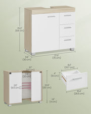Under Sink Bathroom Storage Cabinet with 3 Drawers Space Saving Design by Vasagle