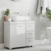 Under Sink Bathroom Storage Cabinet with 3 Drawers for Pedestal Basins by Vasagle
