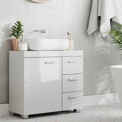 Under Sink Bathroom Storage Cabinet with 3 Drawers for Pedestal Basins by Vasagle