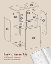 White Under Sink Bathroom Cabinet with Storage Shelves for Small Spaces by Vasagle