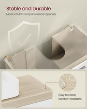 Under Sink Bathroom Cabinet with Adjustable Storage in Natural Beige and Cloud White by Vasagle