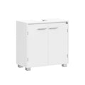 White Under Sink Bathroom Cabinet with Adjustable Storage Shelves by Vasagle
