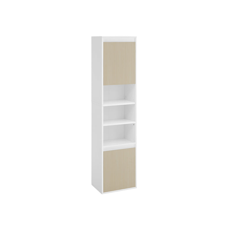 Wall Mounted Bathroom Cabinet in Cloud White and Beige with Storage Shelves by Vasagle
