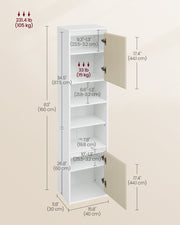 Wall Mounted Bathroom Cabinet in Cloud White and Beige with Storage Shelves by Vasagle