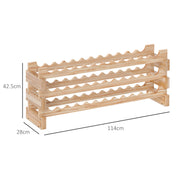 Three Tier Wooden Wine Rack Holds 36 Bottles Natural Finish by HOMCOM
