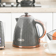 Grey 3kW Rapid Boil Honeycomb Cordless Kettle for Fast Heating by HOMCOM