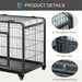 Metal Dog Cage with Locking Door Wheels and Removable Tray for Medium Pets by PawHut