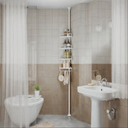 Adjustable 4 Tier Corner Shower Shelf for Bathroom 85 to 305 cm Rustproof Storage by Songmics