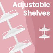 Adjustable 4 Tier Corner Shower Shelf for Bathroom 85 to 305 cm Rustproof Storage by Songmics
